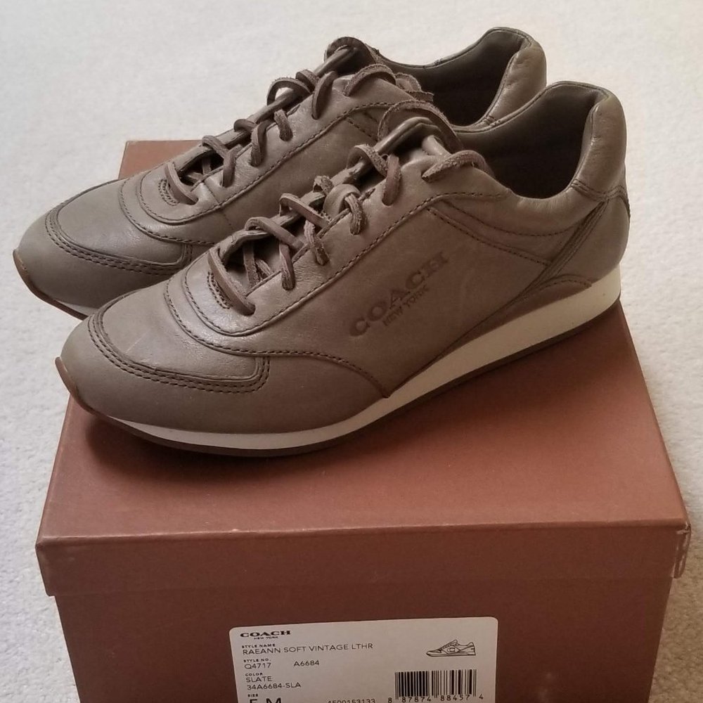 Coach Raeann Soft Vintage Leather Sneakers - Sz 5